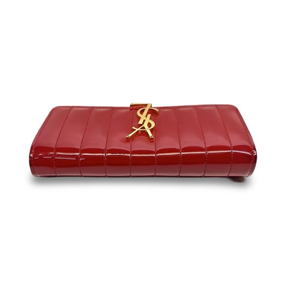 Yves Saint Laurent Red Quilted Vicky Organizer Wallet - Picture 4 of 10